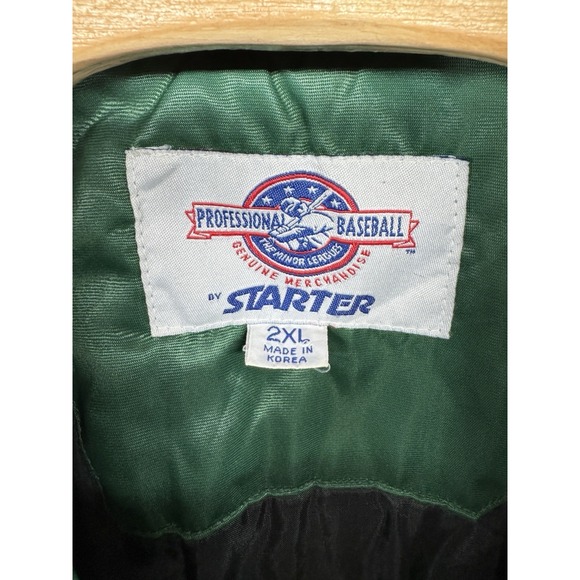 Starter Buffalo Bisons Vintage Satin Bomber Green Jacket Coat Men's Size 2XL EUC - Picture 4 of 9